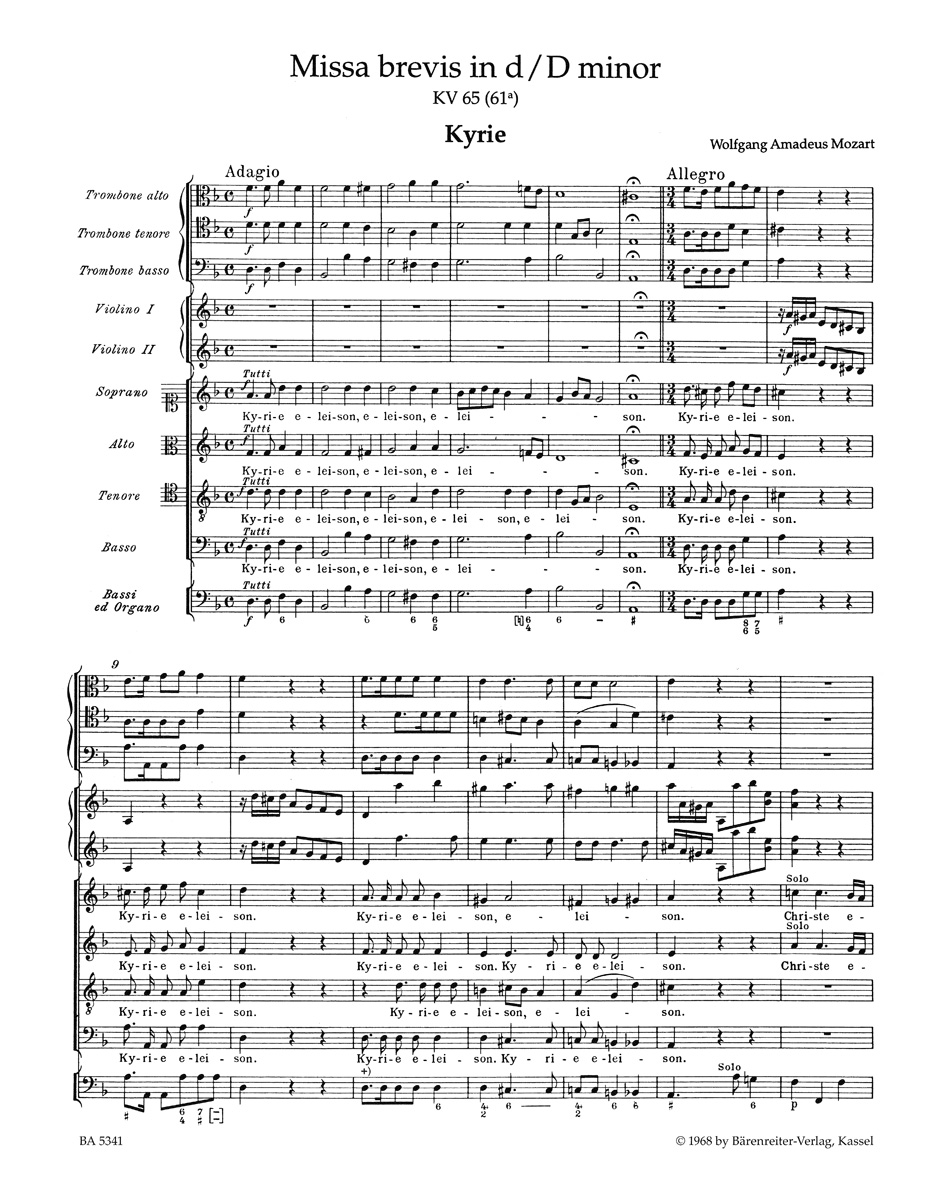 Missa brevis in D minor K. 65 (61a) (BA05341) - Image 2