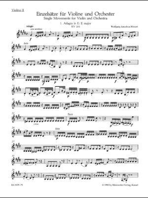 Single Movements for Violin and Orchestra K. 261, 269 (261a), 373