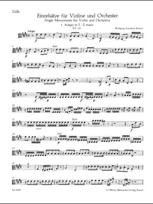 Single Movements for Violin and Orchestra K. 261, 269 (261a), 373