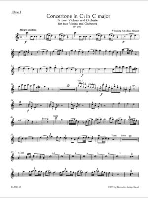 Concertone for two Violins and Orchestra in C major K. 190 (166b; KV6:186 E)