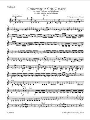 Concertone for two Violins and Orchestra in C major K. 190 (166b; KV6:186 E)