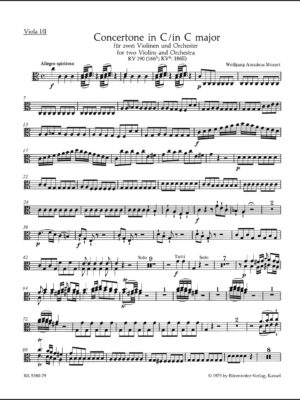 Concertone for two Violins and Orchestra in C major K. 190 (166b; KV6:186 E)