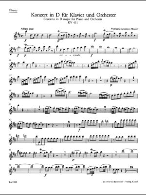 Concerto for Piano and Orchestra no. 16 in D major K. 451