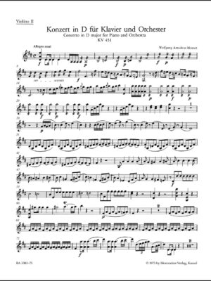 Concerto for Piano and Orchestra no. 16 in D major K. 451