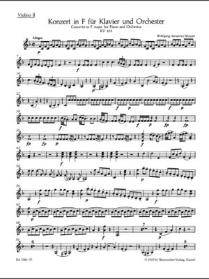 Concerto for Piano and Orchestra no. 19 in F major K. 459