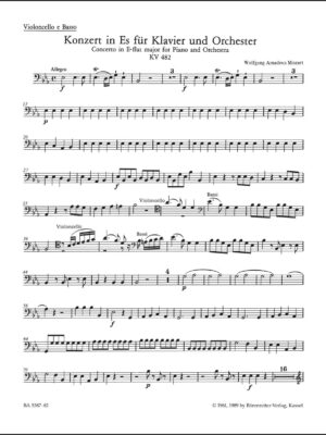 Concerto for Piano and Orchestra no. 22 in E-flat major K. 482