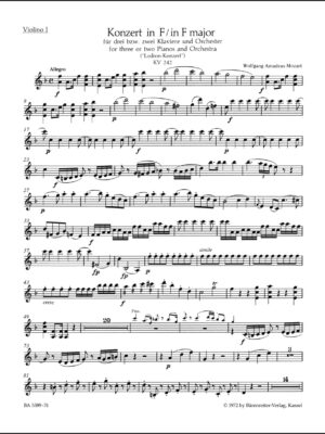 Concerto for three or two Pianos and Orchestra no. 7 in F major K. 242 "Lodron Concerto"