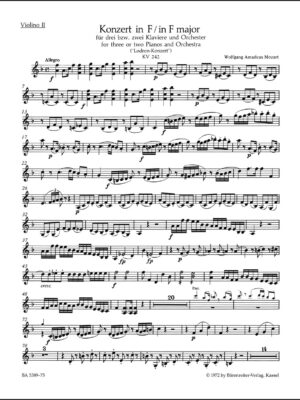 Concerto for three or two Pianos and Orchestra no. 7 in F major K. 242 "Lodron Concerto"