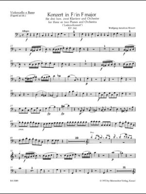 Concerto for three or two Pianos and Orchestra no. 7 in F major K. 242 "Lodron Concerto"