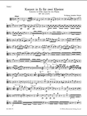 Concerto for two Pianos and Orchestra no. 10 in E-flat major K. 365 (316a)