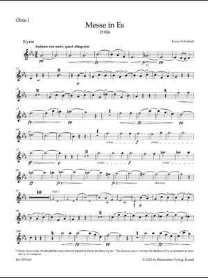 Mass E-flat major D 950
