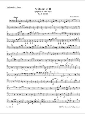Symphony no. 5 in B-flat major D 485