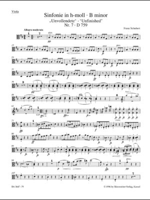 Symphony no. 7 in B minor D 759 "Unfinished"
