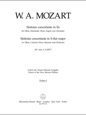 Sinfonia concertante for Oboe, Clarinet, Horn, Bassoon and Orchestra in E-flat major K. Anh. I,9 (297b)