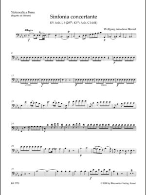 Sinfonia concertante for Oboe, Clarinet, Horn, Bassoon and Orchestra in E-flat major K. Anh. I,9 (297b)