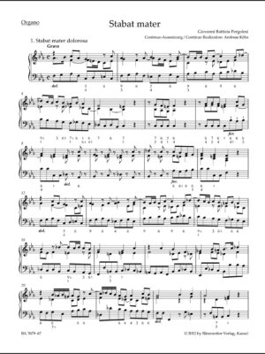 Stabat mater for Soprano, Alto, Strings and Basso continuo