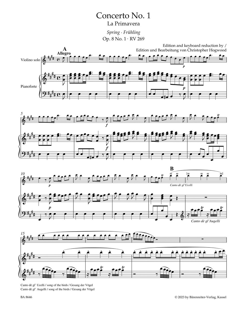 Concerto for Violin and Piano E major op. 8, No. 1 "Spring" - Image 2