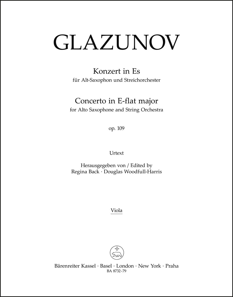 Concerto for Alto Saxophone and String Orchestra in E-flat major op. 109