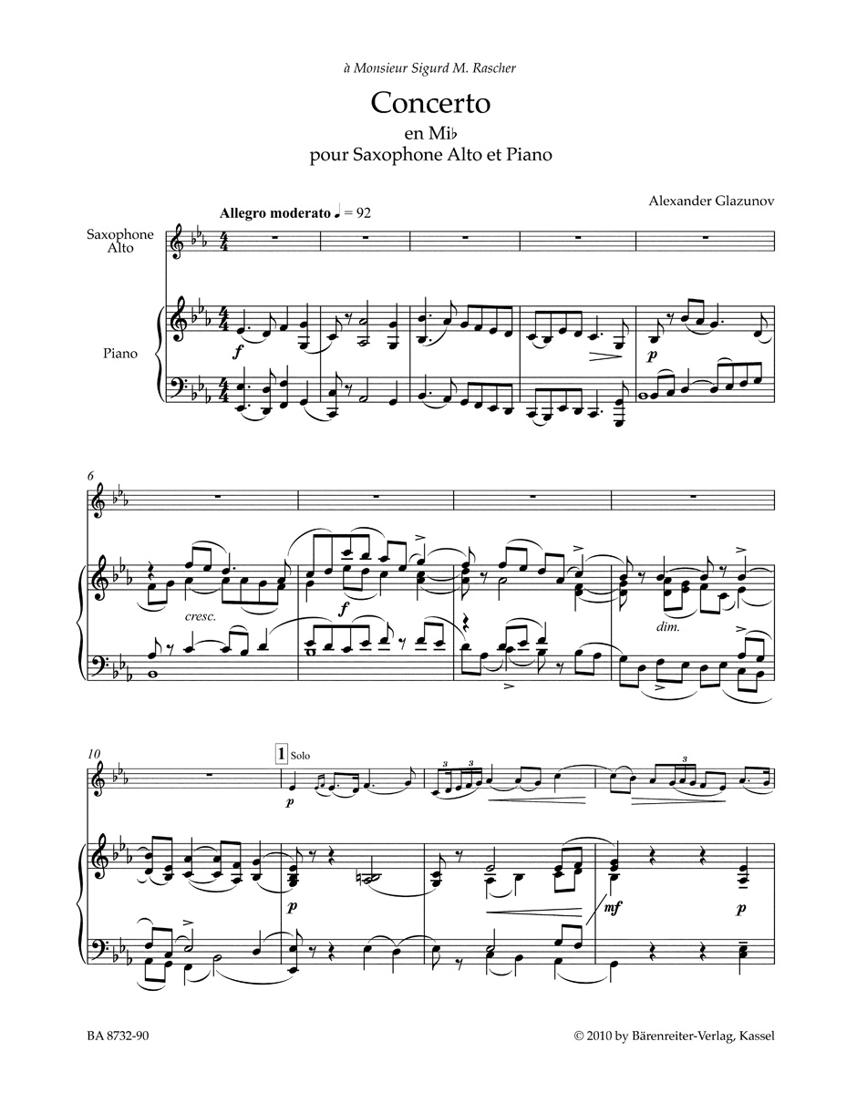 Concerto for Alto Saxophone und String Orchestra in E-flat major op. 109 - Image 2