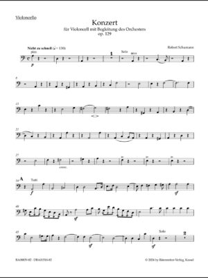 Concerto for Violoncello and Orchestra in A minor op. 129