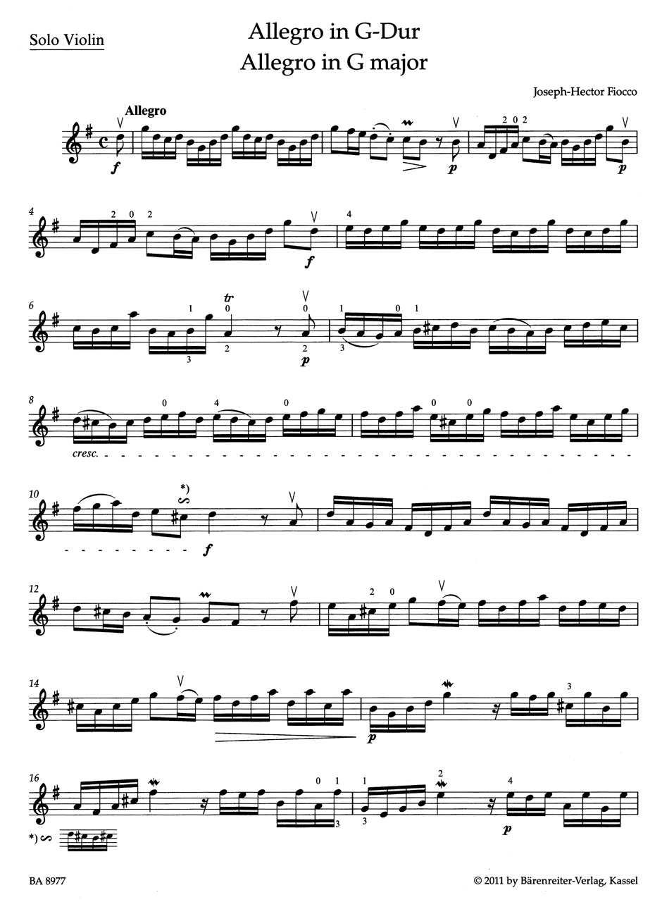 Allegro for Violin and Piano in G major - Image 2