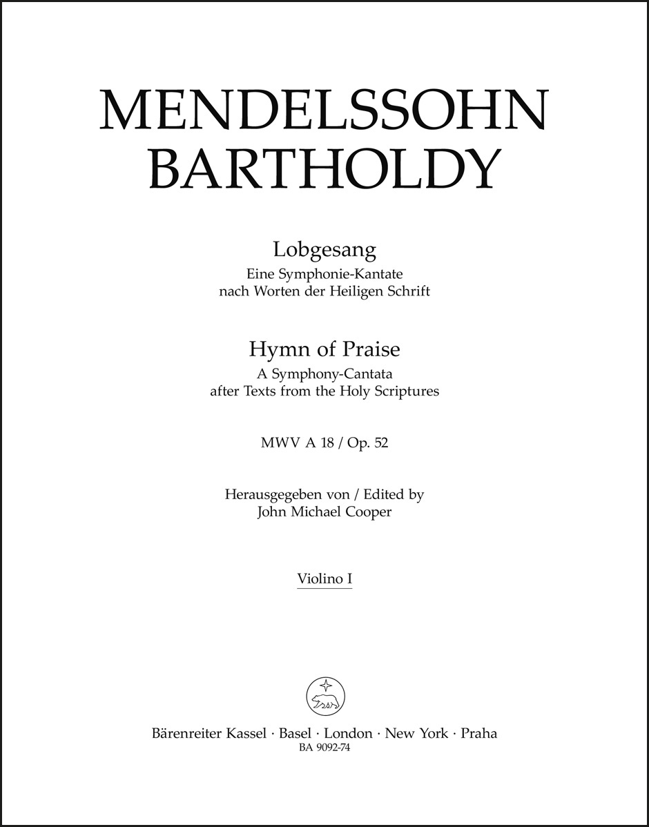 Lobgesang / Hymn of Praise op. 52 MWV A 18