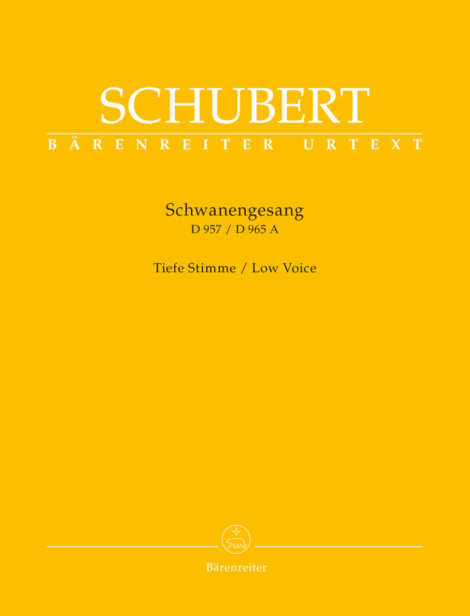 Schwanengesang. Thirteen lieder on poems by Rellstab and Heine D 957 / "Die Taubenpost" D 965 A Low Voice