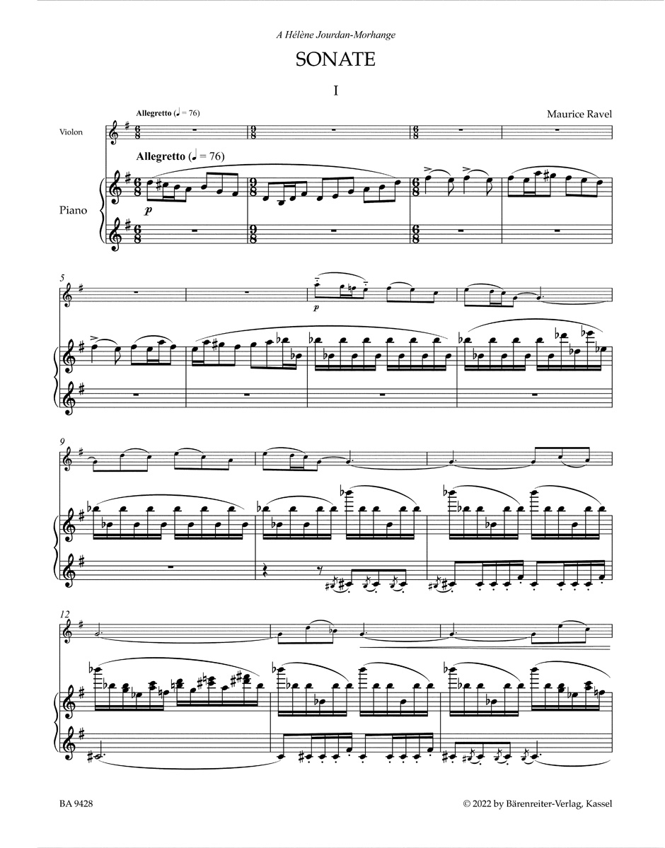 Sonata / Berceuse sur le nom de Gabriel Fauré for Violin and Piano - Image 2