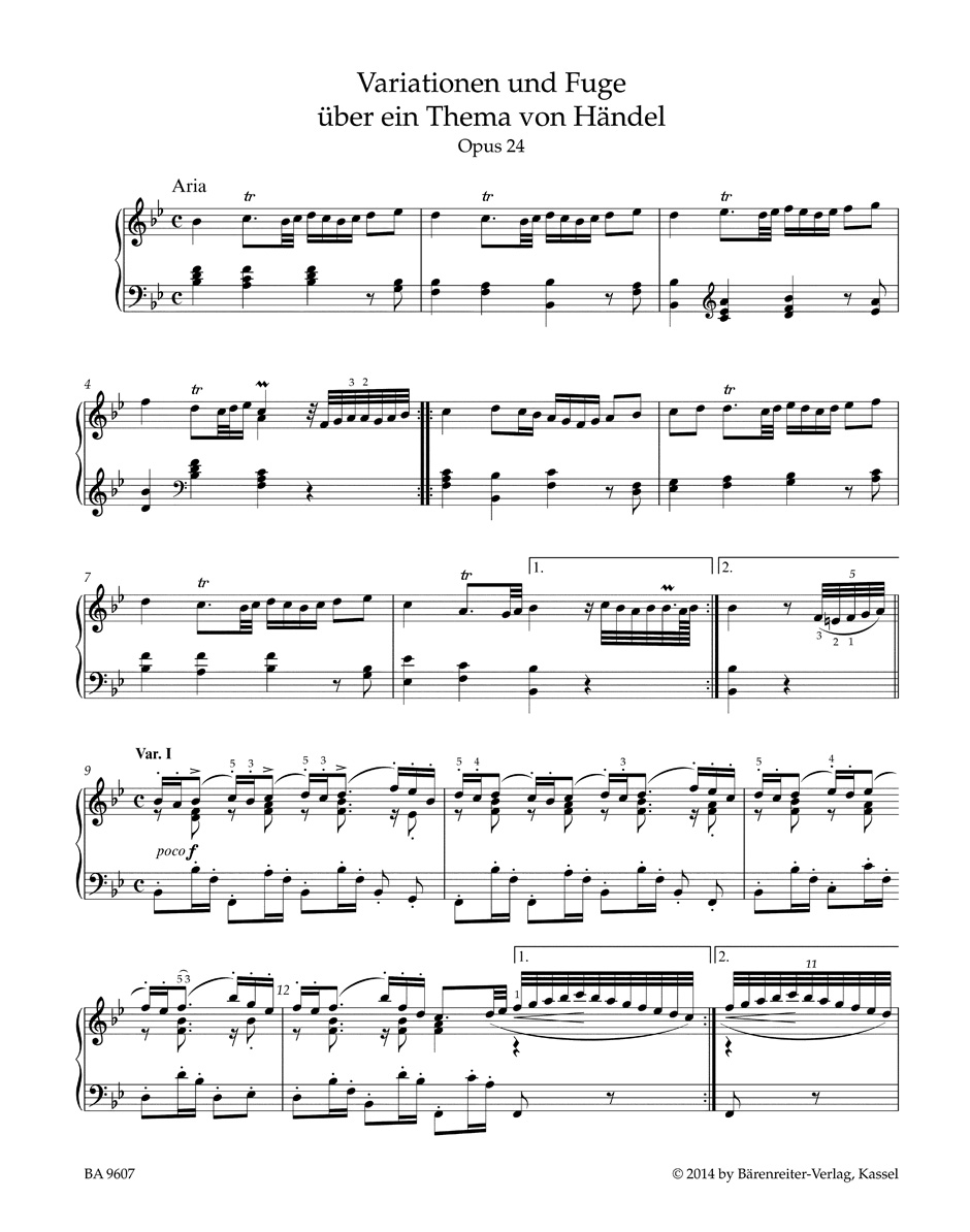 Variations and Fugue on a Theme by Handel for Piano op. 24 - Image 2