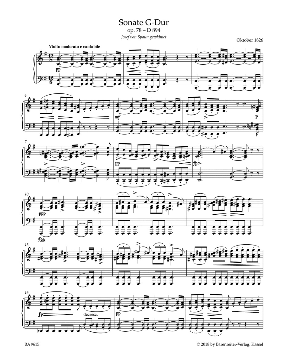 Sonata for Pianoforte in G major op. 78 D 894 - Image 2