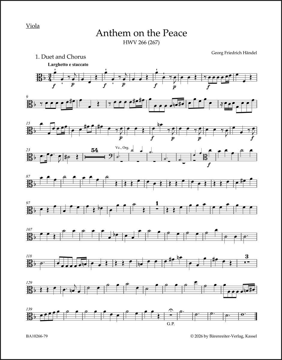 Anthem on the Peace HWV 266 (267)