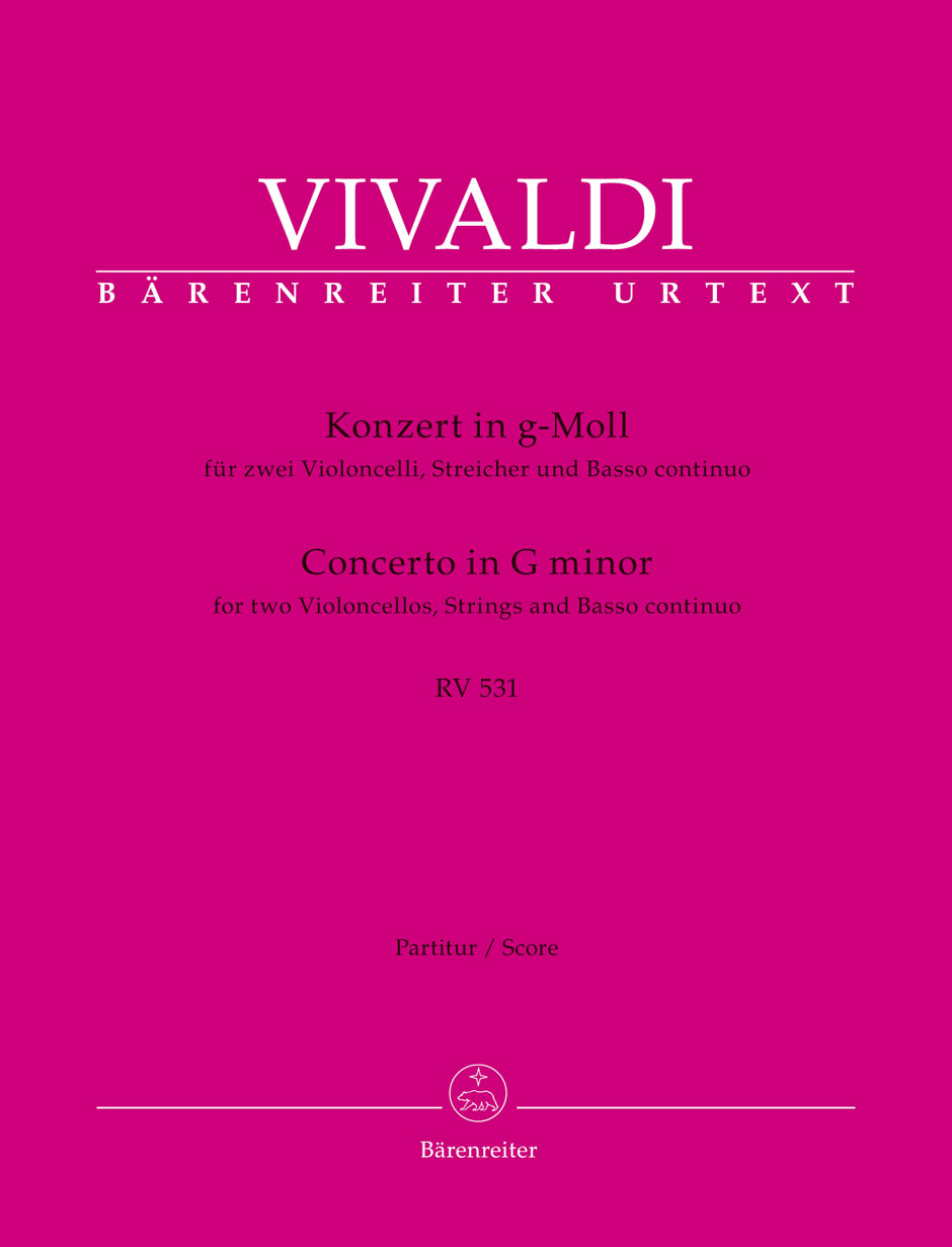 Concerto for two Violoncellos, Strings and Basso continuo in G minor RV 531