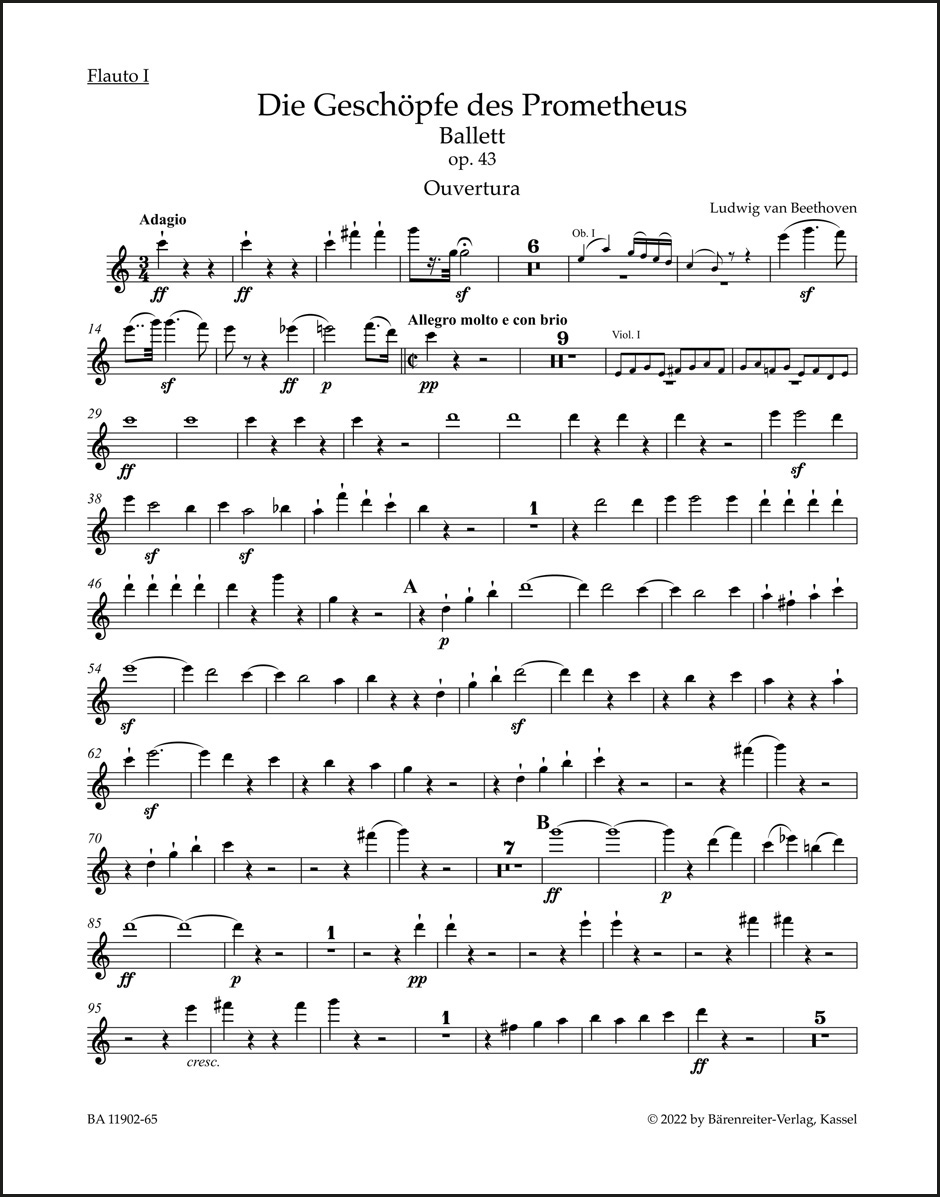 Overture "Die Geschöpfe des Prometheus" for Orchestra op. 43