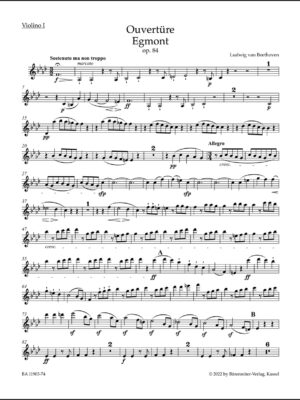 Overture "Egmont" for Orchestra op. 84