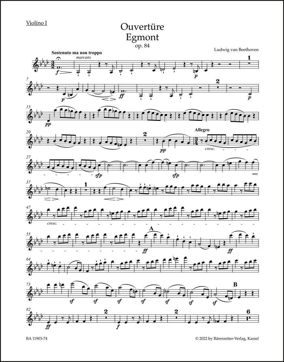 Overture "Egmont" for Orchestra op. 84