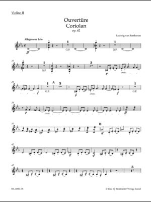 Overture "Coriolan" for Orchestra op. 62