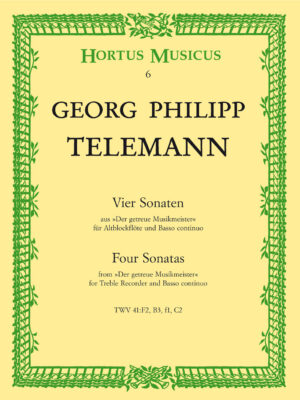 Four Sonatas for Treble Recorder and Basso continuo TWV 41:F2, B3, f1, C2