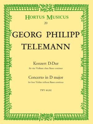 Concerto for four Violins without Basso continuo in D major TWV 40:202