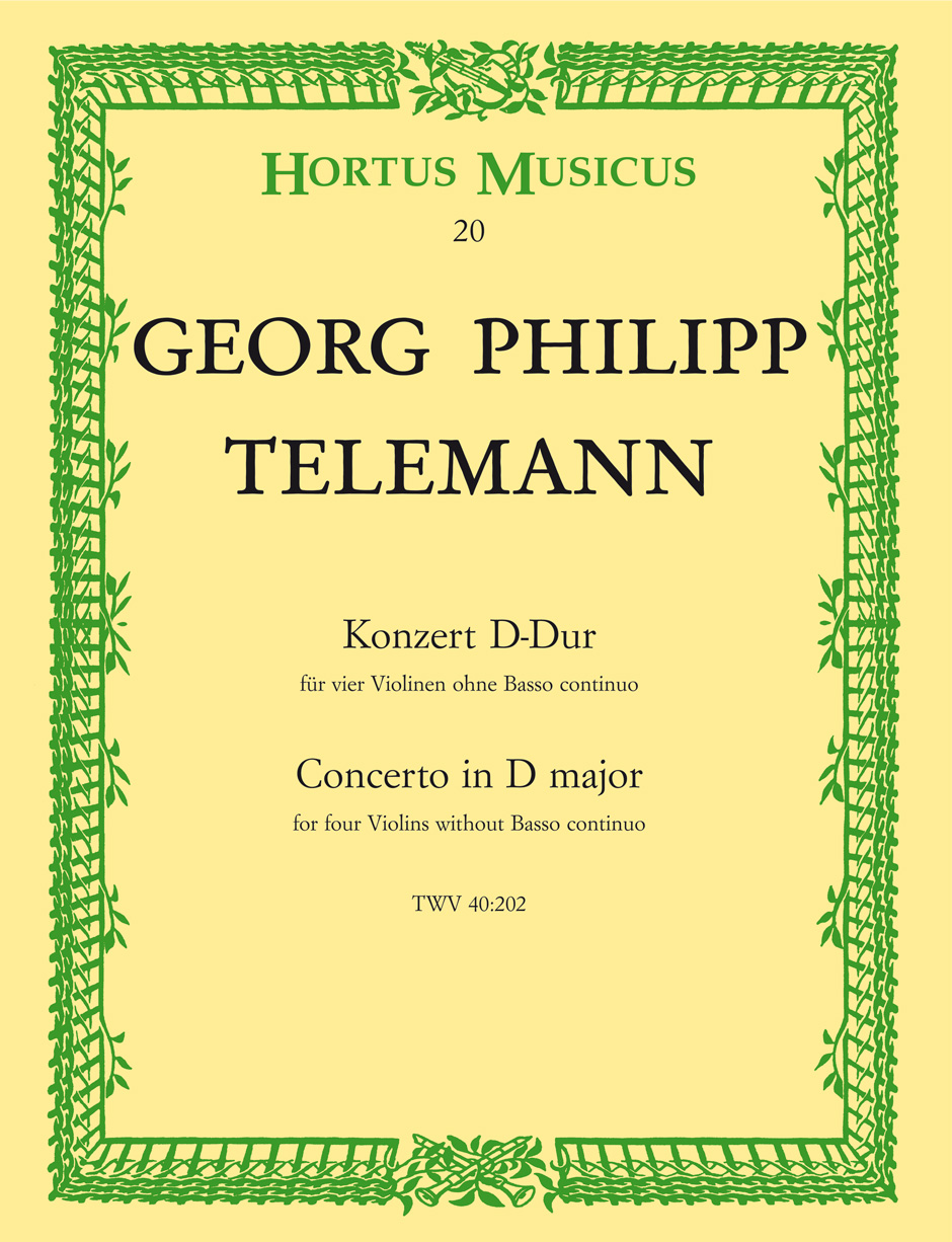 Concerto for four Violins without Basso continuo in D major TWV 40:202