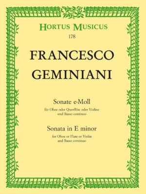 Sonate für Oboe oder Querflöte oder Violine und Basso continuo e-Moll