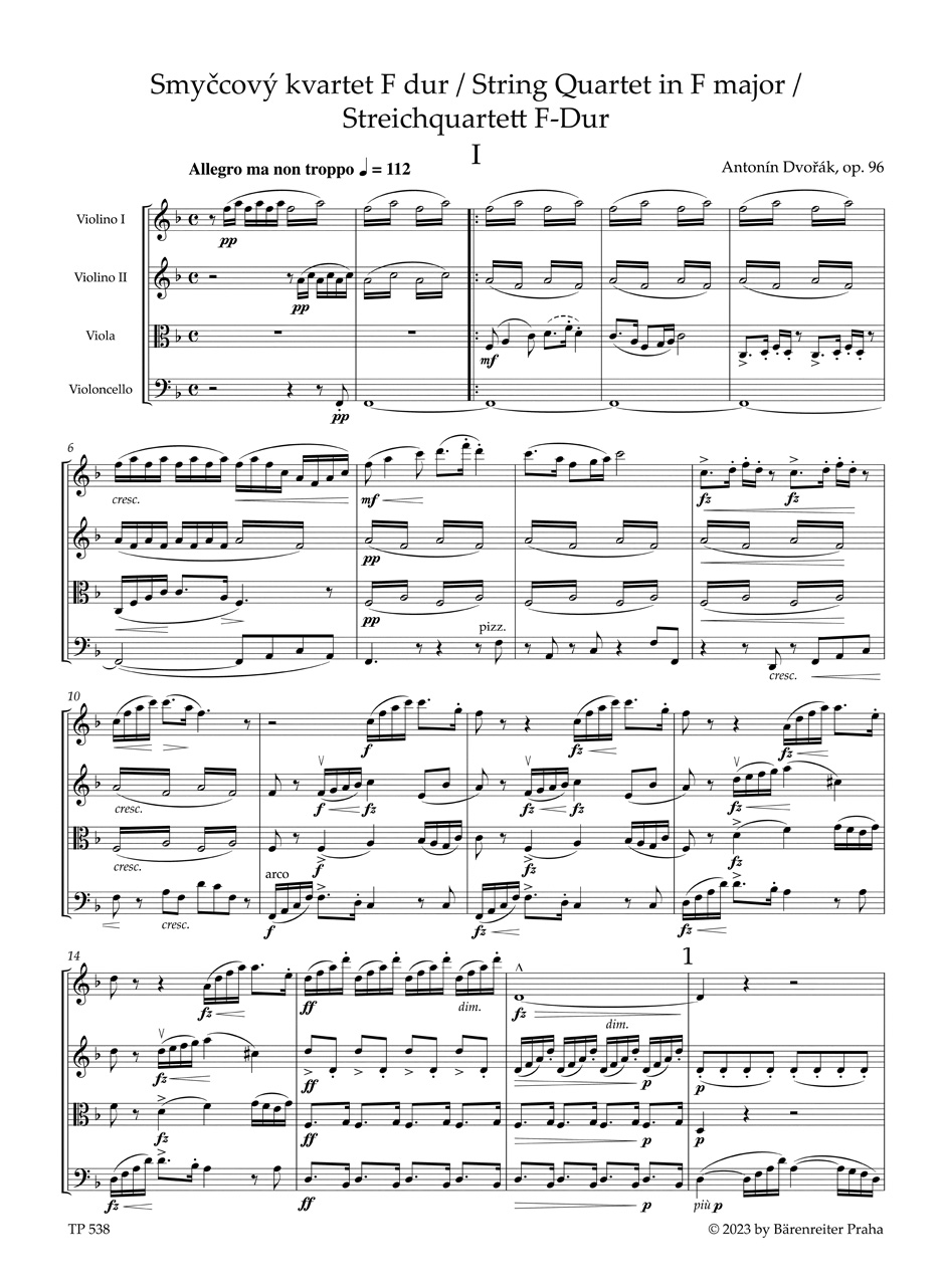 String Quartet no. 12 in F major op. 96 "American Quartet" - Image 2