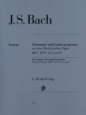 Trio Sonata and Canon Perpetuus from the Musical Offering for Flute, Violin and Basso Continuo BWV 1079 nos. 8 and 9 Canon Perpetuus from the Musical Offering for Flute, Violin and Basso Continuo BWV 1079 Nr. 9 (HN0294)