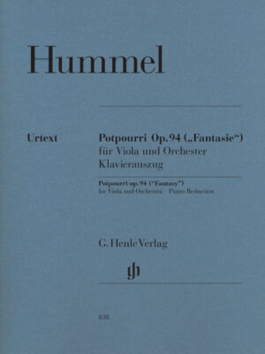Potpourri ("Fantasy") op. 94 for Viola and Orchestra (HN0838)
