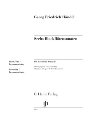 Six Recorder Sonatas for Alto Recorder and Basso continuo (HN1574)