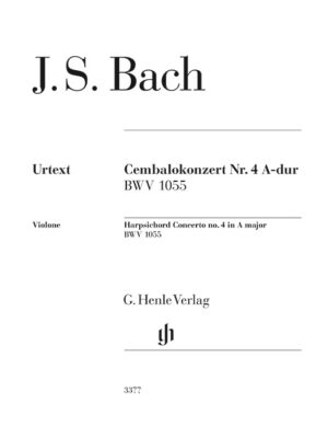 Bach Harpsichord Concerto no. 4 in A major BWV 1055 (HN3377)