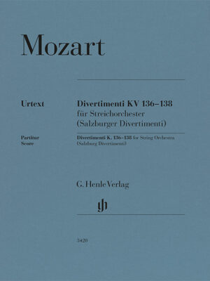 Divertimenti K. 136 –138 for String Orchestra (Salzburg Divertimenti) (HN3420)