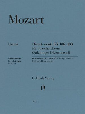 Divertimenti K. 136 –138 for String Orchestra (Salzburg Divertimenti) (HN3422)