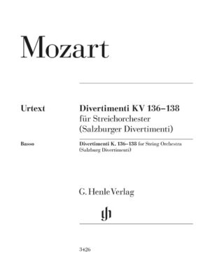 Divertimenti K. 136 –138 for String Orchestra (Salzburg Divertimenti) (HN3426)