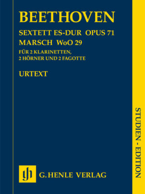 Sextet in E flat major op. 71 and March WoO 29 for for 2 Clarinets (B flat), 2 Bassoons and 2 Horns (E flat/B flat and F) (HN9992)